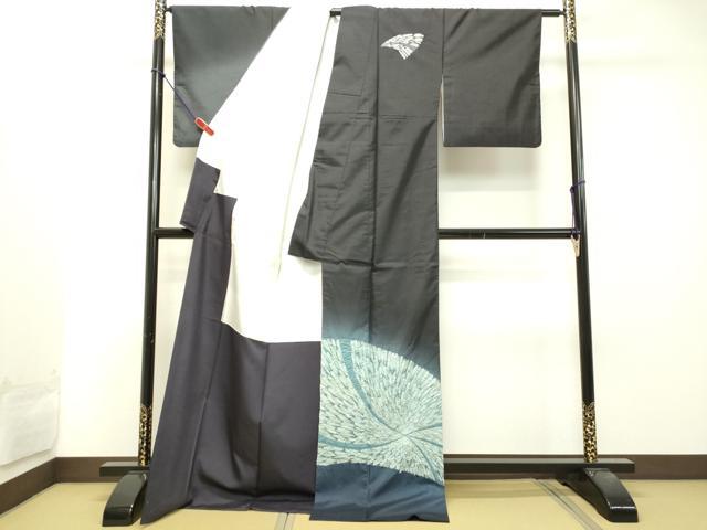 平和屋着物●本場大島紬　訪問着　絞り　抽象文様　ロング丈　正絹　逸品　DAAT1143tw 平和屋着物○本場大島紬 訪問着 絞り 抽象文様 ロング丈 正絹 逸品