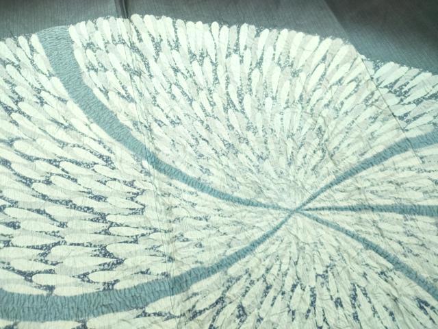 平和屋着物○本場大島紬 訪問着 絞り 抽象文様 ロング丈 正絹 逸品