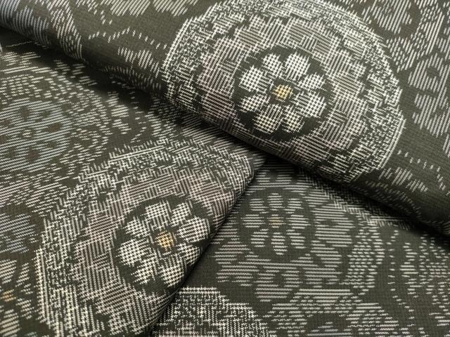 P50 本場村山大島紬正絹反物 着物 アンサンブル