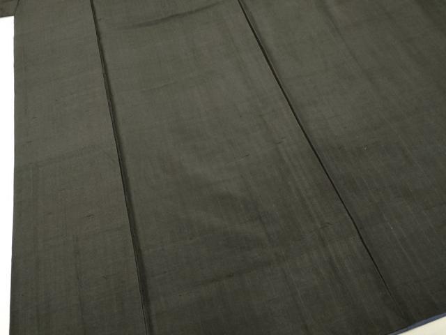 平和屋着物○男性 黒紋付 紬地 正絹 逸品 DAAT1168tw