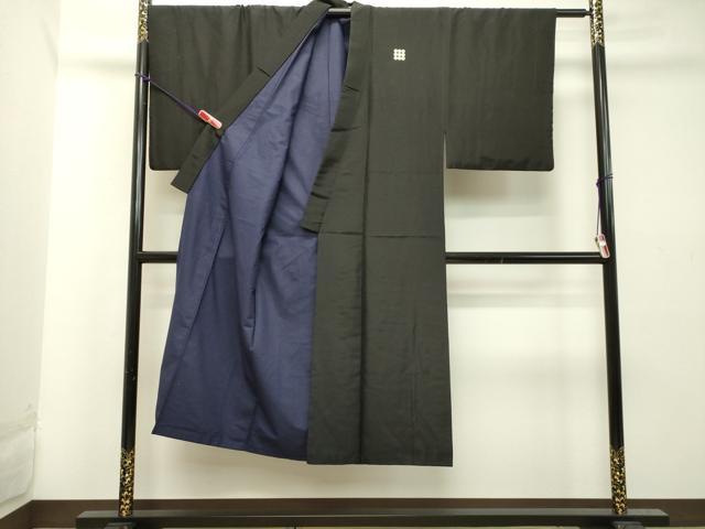 平和屋着物○男性 黒紋付 正絹 逸品 DAAT1173tw