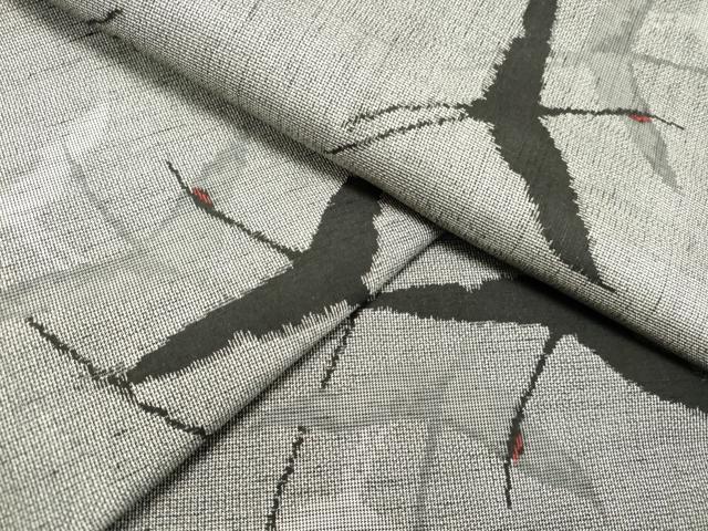 平和屋着物●上質な紬　飛鶴文　ロング丈　正絹　逸品　DAAT1177tw