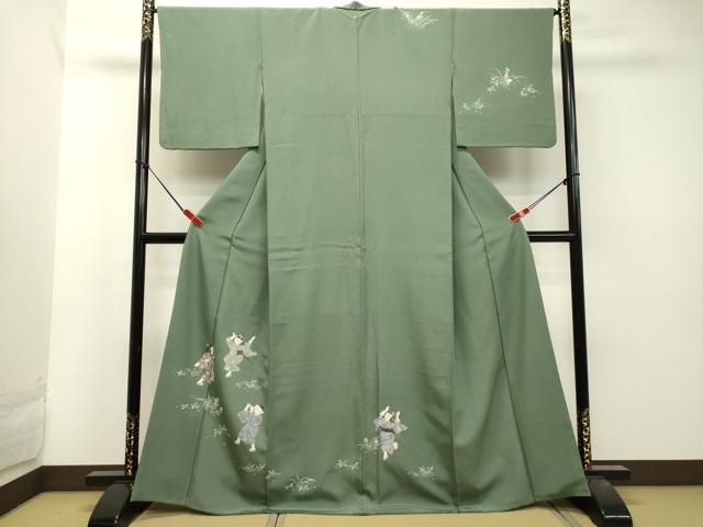 平和屋着物●訪問着　友禅　童子遊び　正絹　逸品　DAAT1211tw