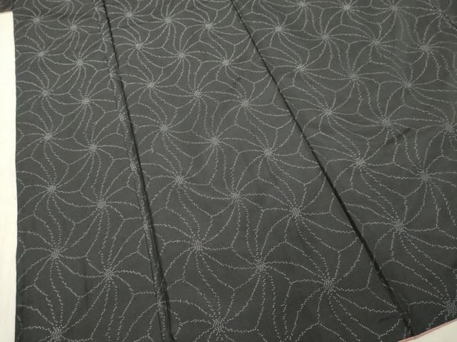 平和屋着物○本場大島紬 変わり麻の葉文様 正絹 逸品 DAAT1220tw