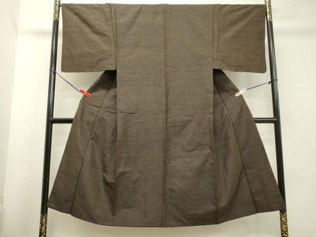 平和屋着物○男性 紬 アンサンブル 赤墨色 正絹 逸品 DAAT1238tw 