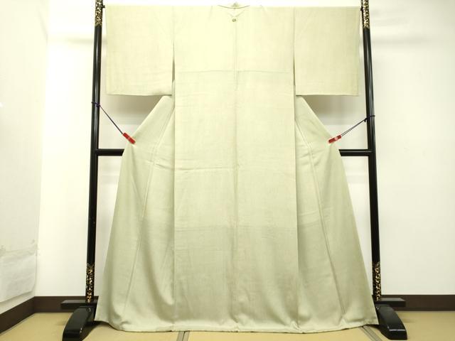 平和屋着物○江戸小紋 樋口実 万筋 若葉色×練色 正絹