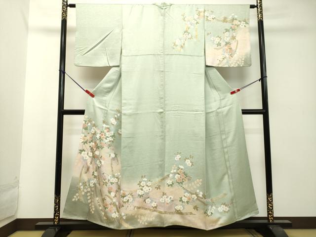 平和屋着物●訪問着　枝花文　暈し染め　金彩　正絹　逸品　DAAT1243tｗ