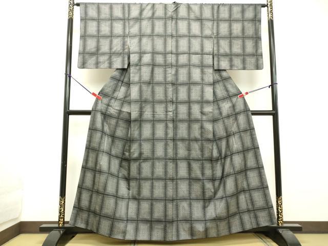 平和屋着物□極上 本場大島紬 7マルキ 市松文様 逸品 未使用 DZAA6876kh5