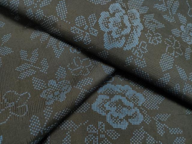 平和屋着物●本場大島紬　7マルキ　草花文　正絹　逸品　DAAT1251tw