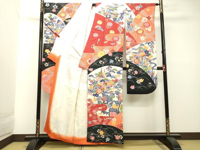 平和屋着物○豪華振袖 型染め 風景文 正絹 逸品 DAAT1254tw 