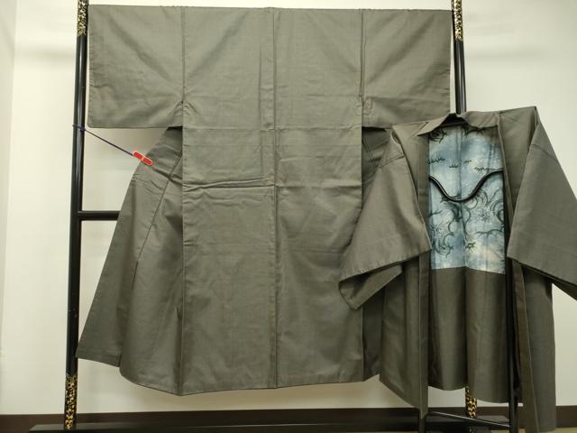 平和屋着物●男性　紬　アンサンブル　100亀甲　総詰め　正絹　逸品　DAAT1259tw