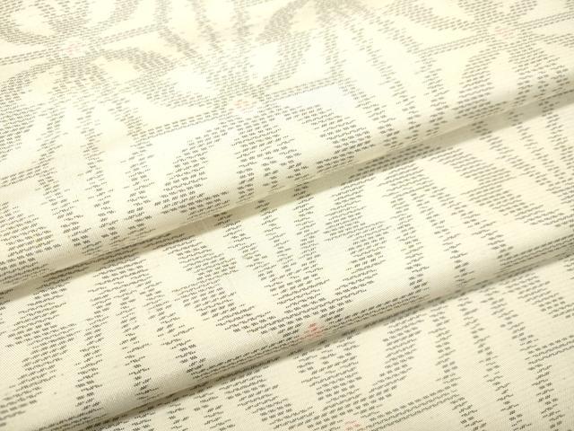 平和屋着物●本場大島紬　白大島　変わり麻の葉文様　正絹　逸品　未使用　DAAT1263tw