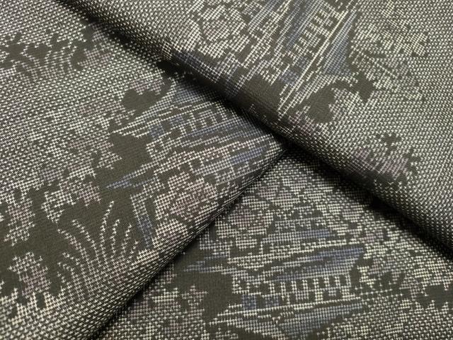 平和屋着物●本場大島紬　9マルキ　風景文　正絹　逸品　DAAT1271tw