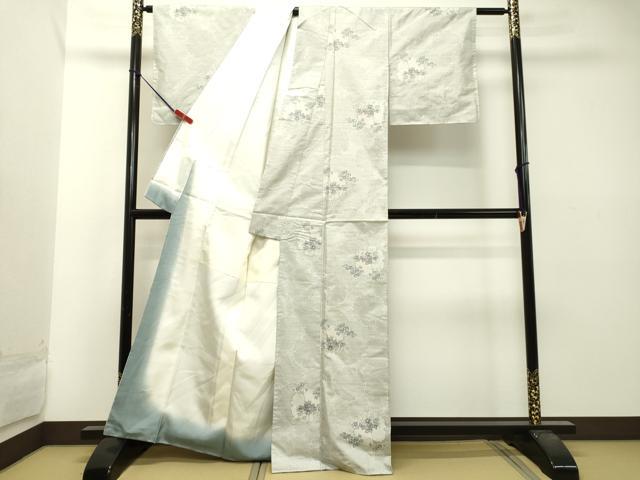 平和屋着物●本場大島紬　白大島　7マルキ　総絣　雪輪花文　正絹　逸品　未使用　DAAT1274tw 平和屋着物○本場大島紬 白大島 7マルキ 総絣 雪輪花文 正絹