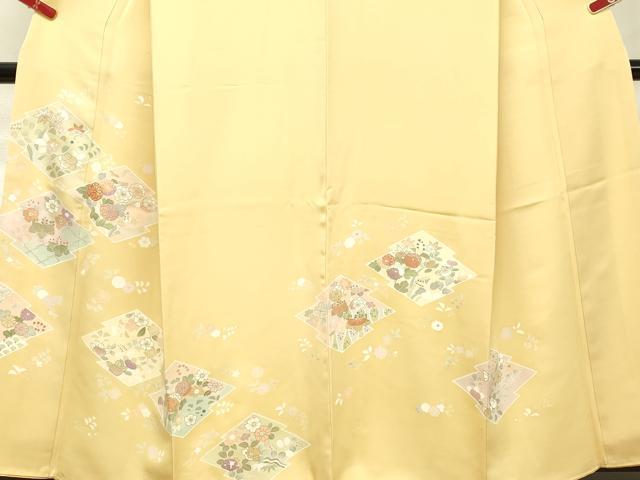 平和屋着物○創業460年・千總 訪問着 駒刺繍 草花文 金彩