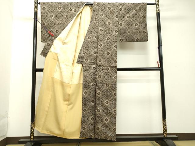 平和屋着物●希少　本場大島紬　龍郷絣　花菱文　正絹　逸品　DAAT1218tw 平和屋着物○希少 本場大島紬 龍郷絣 花菱文 正絹 逸品 DAAT1294tw