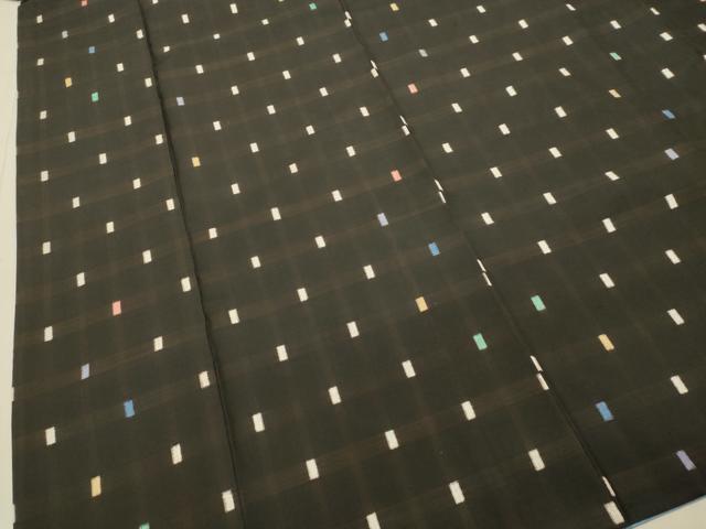 平和屋着物○上質な紬 格子 正絹 逸品 DAAT1305tw