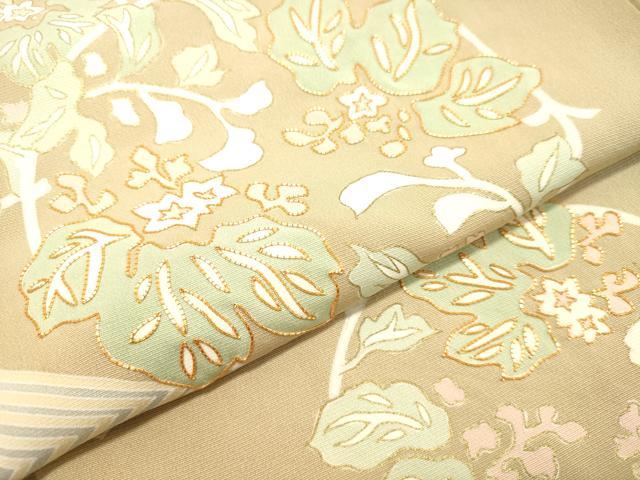 平和屋着物○訪問着 駒刺繍 草花丸文 金彩 正絹 逸品 DAAT1311tw