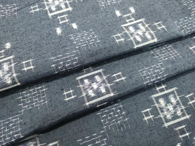 平和屋着物●上質な紬　絣文様　正絹　逸品　DAAT1334tw