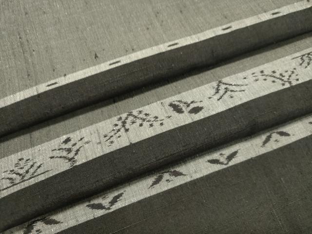 平和屋着物●上質な紬　横段花文　正絹　逸品　DAAT1339tw