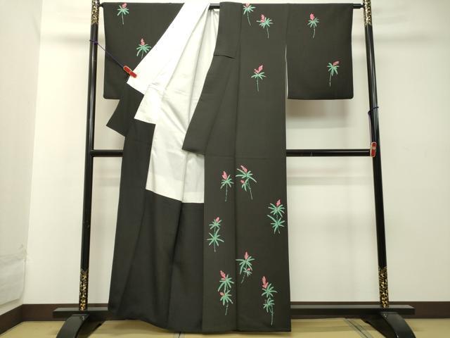 平和屋着物▽十日町友禅作家 越村幸雪 訪問着 単衣 紬地