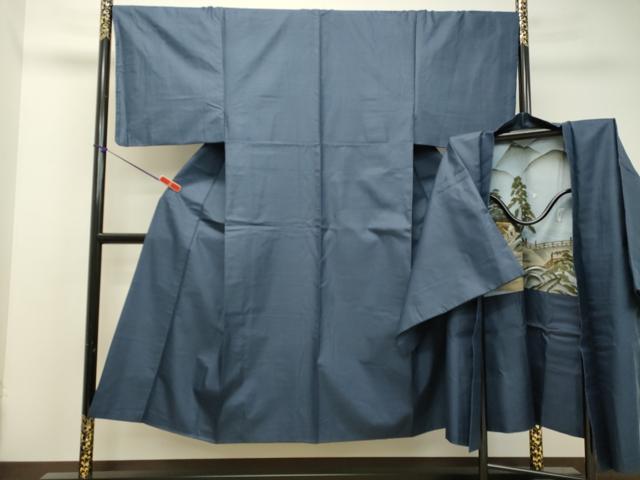 平和屋着物●男性　紬　アンサンブル　100亀甲　総詰め　正絹　逸品　DAAT1392tw