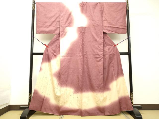 平和屋着物●訪問着　紬地　詩歌　正絹　逸品　DAAT1401tw