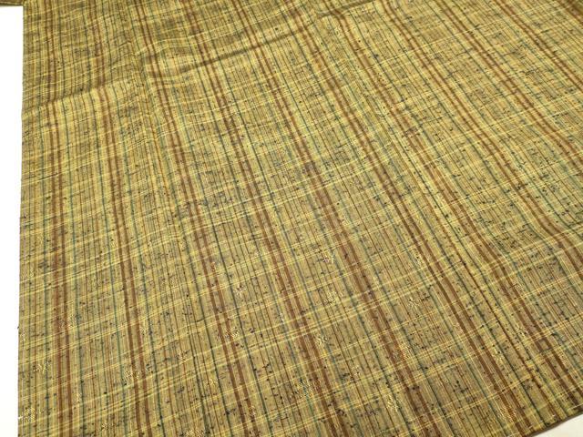 平和屋着物●上質な紬　格子　正絹　逸品　未使用　DAAT1436tw