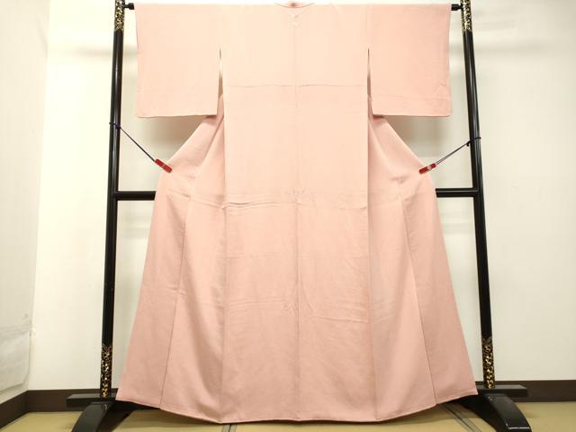 平和屋着物□上質な色無地 洗柿色 鬼しぼ縮緬 正絹 逸品 AABC5336sx