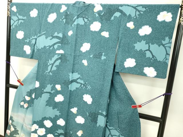 平和屋着物○訪問着 作家物 草花文 暈し染め たたき染め 金彩