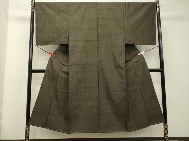 平和屋着物●男性　紬　海松茶色　正絹　逸品　未使用　DAAT1455tw