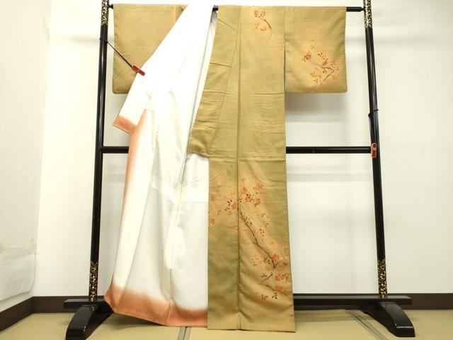 平和屋着物○本場大島紬 一元絣 間道 黒地 正絹 逸品 AAAW4242np