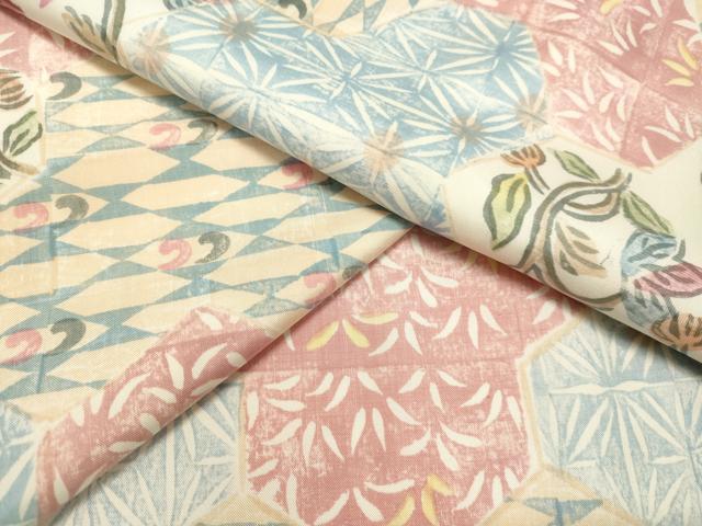 平和屋着物●本場染大島紬　花唐草文　正絹　逸品　DAAT1471tw