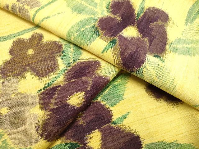 平和屋着物●上質な紬　芝草花文　正絹　逸品　DAAT1473tw