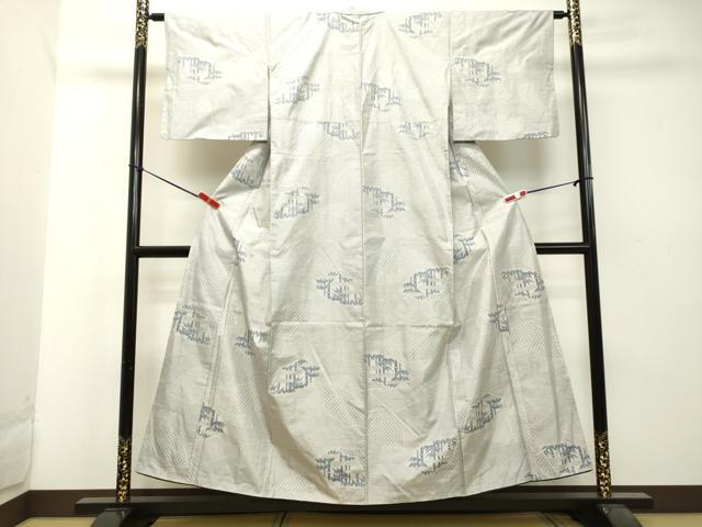 平和屋着物○本場大島紬 白大島 7マルキ 笹竹文 正絹 逸品 CAAS7245yc