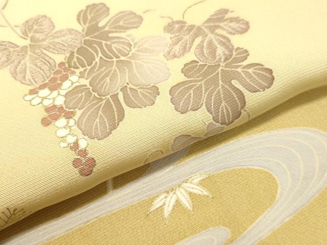 平和屋着物○訪問着 刺繍 流水葡萄蔦の葉文 暈し染め