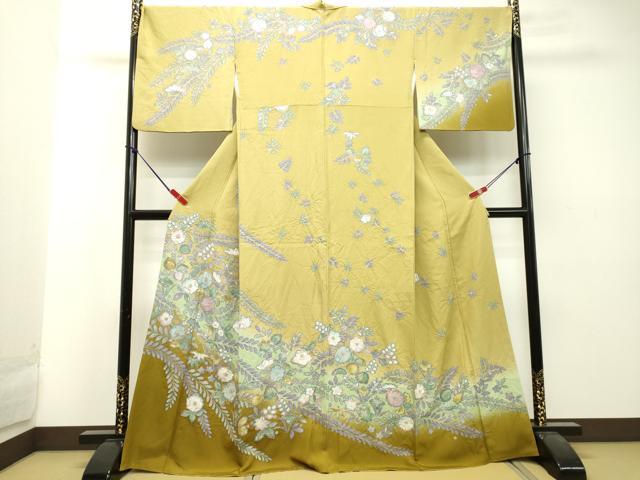 平和屋着物●訪問着　絞り　辻が花　暈し染め　金彩　正絹　逸品　DAAT1495tw