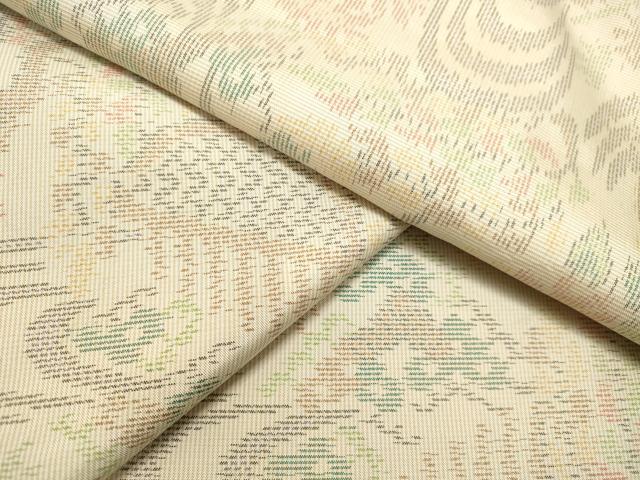 平和屋着物●本場大島紬　白大島　流水草花松文　正絹　逸品　DAAT1501tw