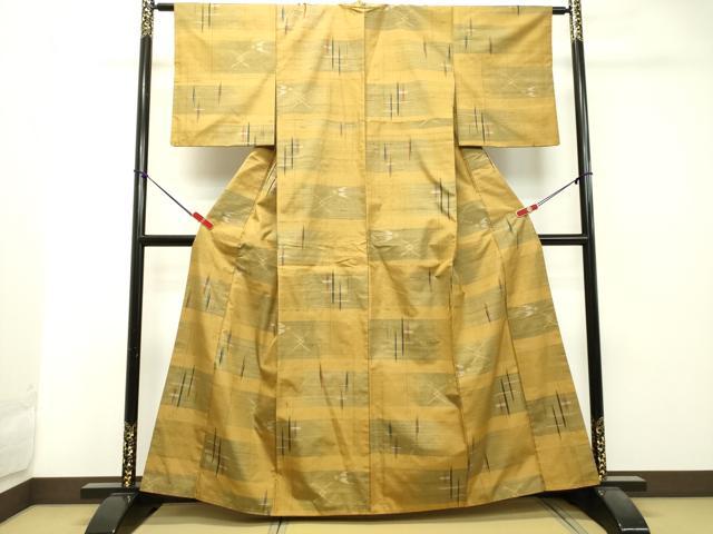 平和屋着物●上質な紬　絣文様　正絹　逸品　DAAT1504tw 平和屋着物○上質な紬 絣文様 正絹 逸品 DAAT1504tw