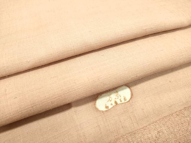 平和屋着物●上質な紬　洗柿色　反端付き　正絹　逸品　DAAT1505tw