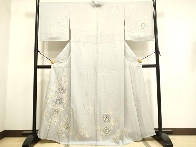 平和屋着物●本場大島紬　更紗花唐草文　正絹　逸品　未使用　CAAU9893vf 平和屋着物○本場大島紬 更紗花唐草文 正絹 逸品 未使用 CAAU9893vf