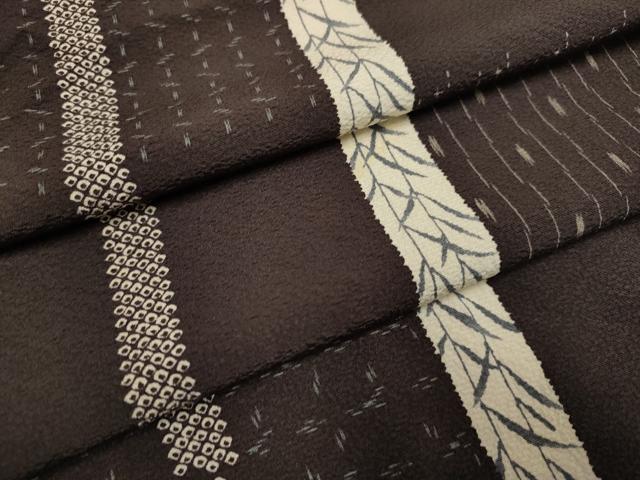 平和屋着物▽上質な小紋　単衣　間道　正絹　逸品　DAAT4438du