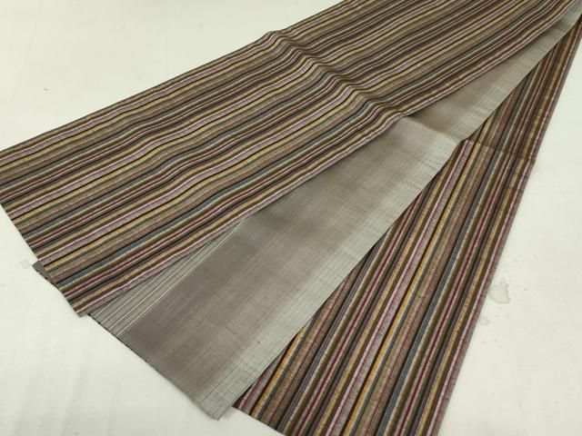 平和屋着物○両面 全通柄袋帯 紬地 間道 正絹 逸品 未