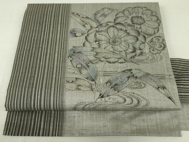 平和屋着物●西洞院辻が花　大脇一心　九寸名古屋帯　紬地　金彩　正絹　逸品　DAAT7686ob