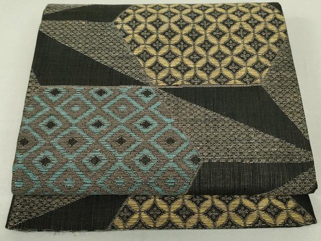 平和屋着物●六通柄袋帯　切嵌七宝花文　金糸　正絹　逸品　DAAT7713ob