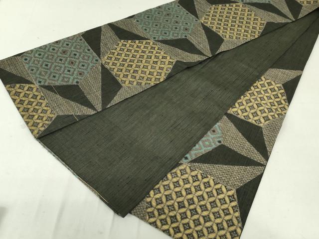 平和屋着物○六通柄袋帯 切嵌七宝花文 金糸 正絹 逸品