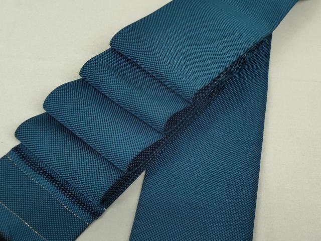 平和屋着物●男性　角帯　藍色　金糸　正絹　逸品　DAAT7724ob