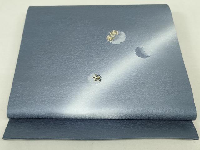 平和屋着物●太鼓柄袋帯　唐織　総刺繍　雪輪花文　金糸　正絹　逸品　未使用　DAAT7727ob