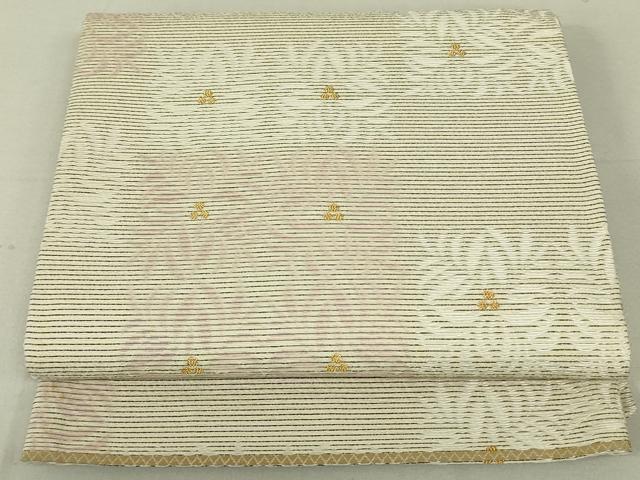 平和屋着物●両面　六通柄袋帯　花間道　金銀糸　正絹　逸品　DAAT7750ob