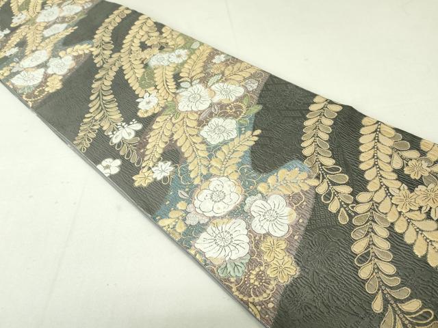 ☆ 袋帯 美しい辻が花模様 螺鈿 金銀糸 乳白色 ガード加工 O-5264 ☆ 袋帯 美しい辻が花模様 螺鈿 金銀糸 乳白色 ガード加工 O-5264